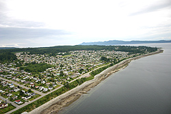 An aerial view of Powell River